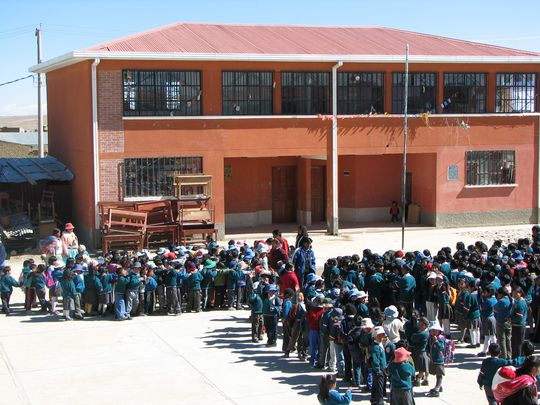 Playground of Huyustus school in El Alto