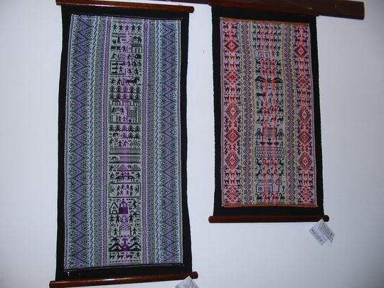 Textiles exhibited at the craft museum