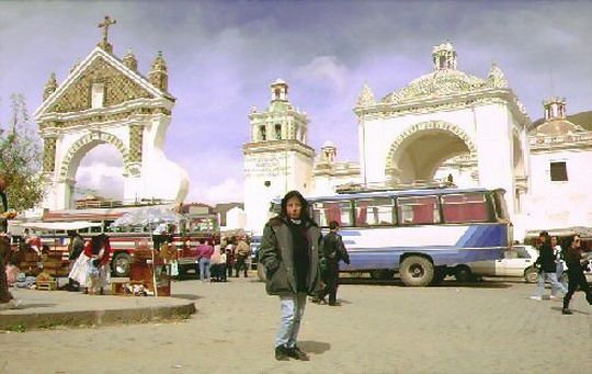 Nataly posing in front of the cathedral