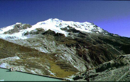 Laguna Zongo and Huayna Potosi