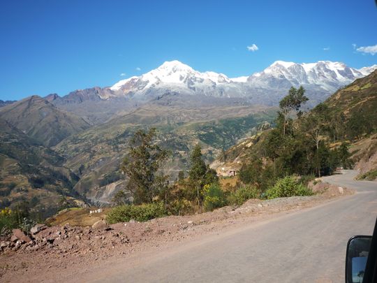 Illampu overlooking the valley of Sorata