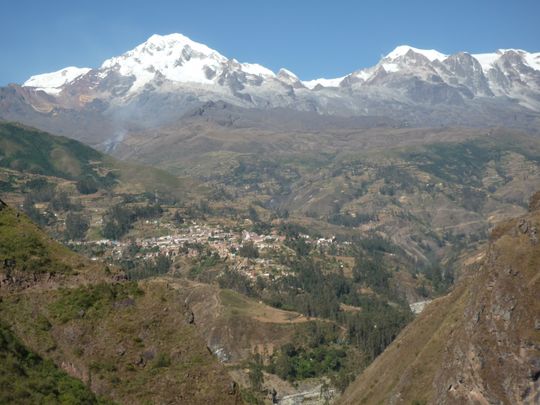 Illampu overlooking the valley of Sorata