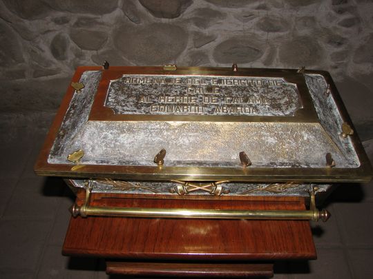 Funeral urn of Eduardo Avaroa in the crypt of heroes
