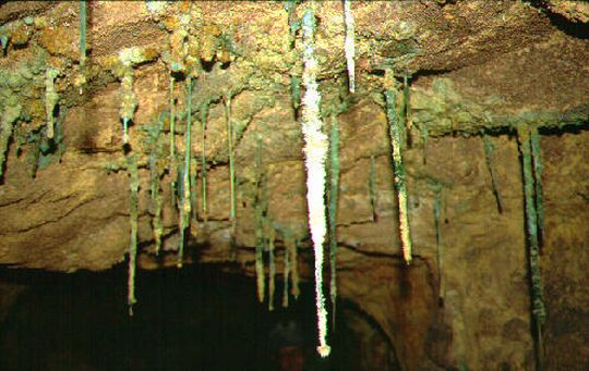 Stalactites de calcaire et d'tain