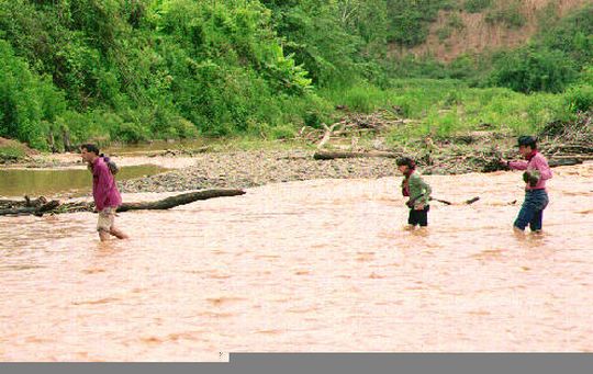 Crossing the river