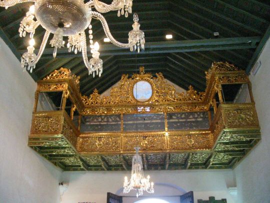 Golden tribune in the chapel