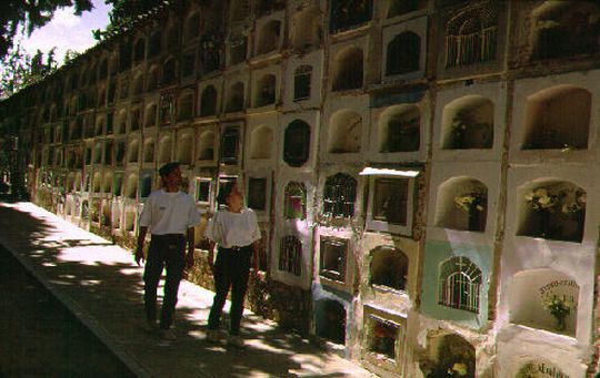 Valrie and Pierre in an Alley of the cemetery