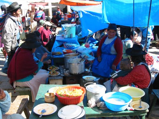 Cocina popular en el mercado