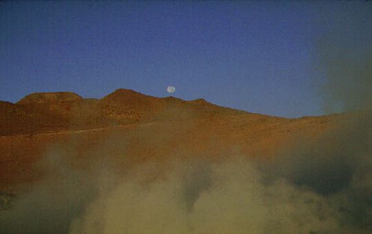 Sol de Maana fumaroles at sunrise