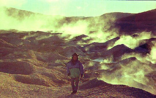 Nataly in the middle of the lunar landscape