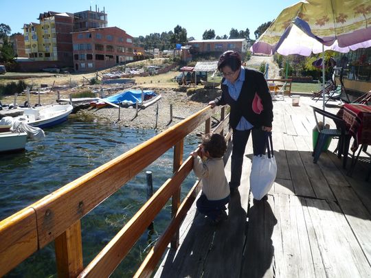 Mary y Fabien en el restaurante Sol de los Andes