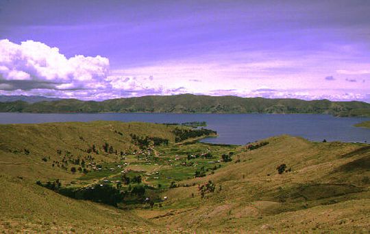 Village on the lake shore