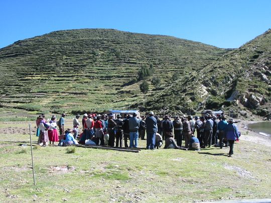 Meeting of villagers in Challapampa