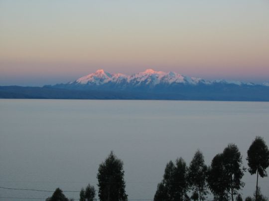 Cordillera Real seen from the Island of the Sun Cordillera Real seen from the Island of the Sun